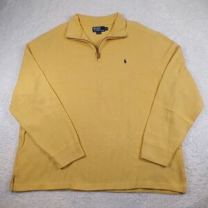Polo Ralph Lauren Sweater Mens Beige 1/4 Zip Long Sleeve Size XXL